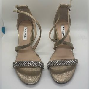 Nina New York Gold Block Heels size 7